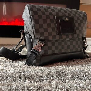 Checkered Black Men's Bag